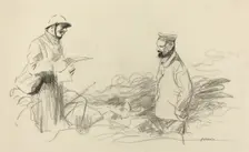 Poilu Acknowledging German Soldier, probably 1918. Creator: Jean Louis Forain
