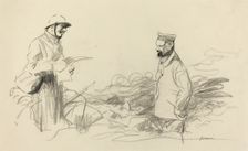 Poilu Acknowledging German Soldier, probably 1918. Creator: Jean Louis Forain