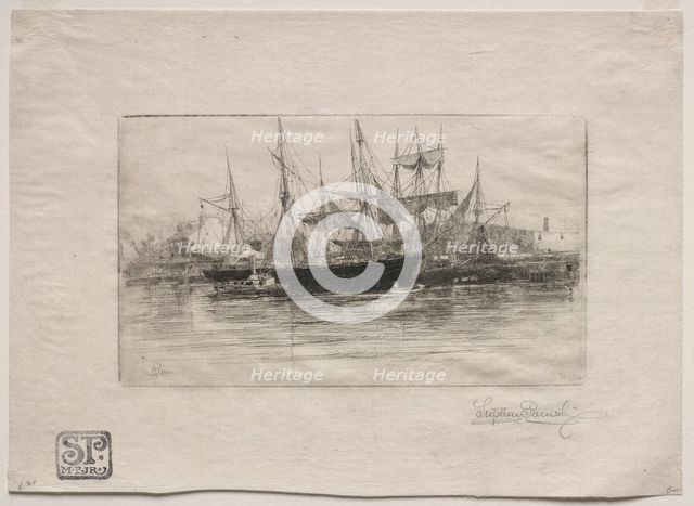 Point Breeze Oil Wharves, 1880. Creator: Stephen Parrish (American, 1846-1938).