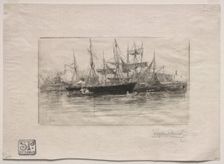 Point Breeze Oil Wharves, 1880. Creator: Stephen Parrish (American, 1846-1938)
