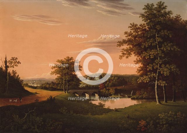 Point Breeze, the Estate of Joseph Napoleon Bonaparte at Bordentown, New Jersey, 1817/20. Creator: Charles Lawrence.
