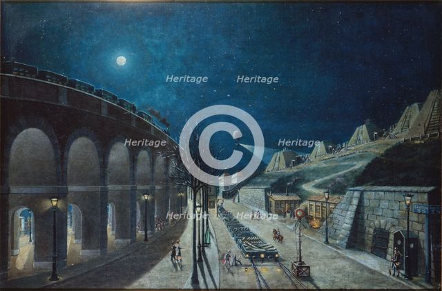 Point-du-Jour Viaduct and Bastion 35, in March 1870. Creator: Jules Mary.