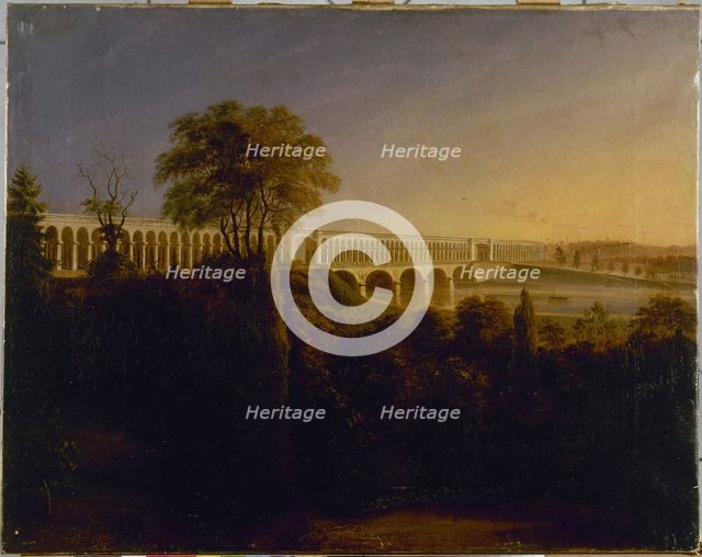 Point-du-Jour Bridge, in Auteuil, between 1795 and 1881. Creator: Francois-Edme Ricois.