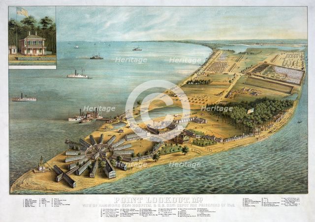 Point Lookout Md - View of Hammond General Hospital and U.S. General Depot for Prisoners of War, 186