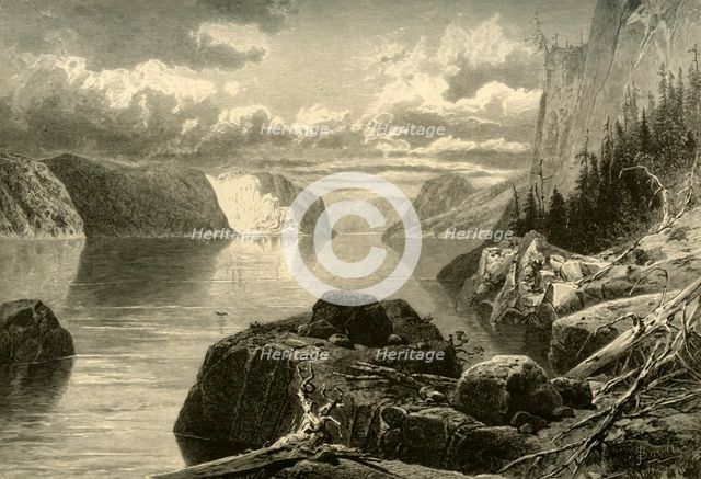 'Point Noir, Trinity Rock, and Cape Eternity, Saguenay River', c1870. Creator: Frederick William Quartley.
