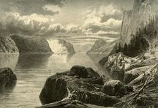 Point Noir, Trinity Rock, and Cape Eternity, Saguenay River c1870. Creator: Frederick William Quartley