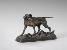 Pointer Standing over a Pheasant, 19th-early 20th century. Creator: Paul-Edouard Delabrière
