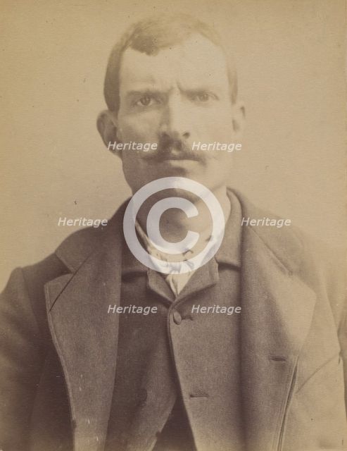 Poirier. Jacques, étienne. 30 ans, né à Gien (Loiret). Garçon de marchand de vins. Anarchi..., 1892. Creator: Alphonse Bertillon.