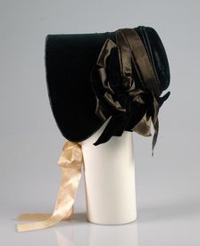 Poke bonnet, American, ca. 1848. Creator: Unknown