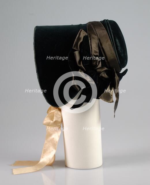 Poke bonnet, American, ca. 1848. Creator: Unknown.