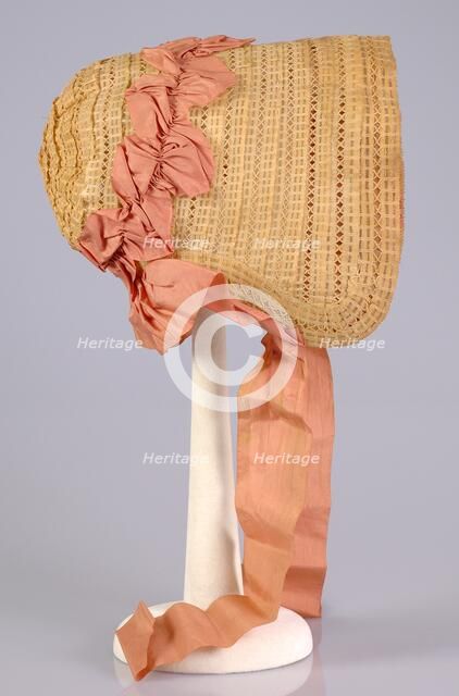 Poke bonnet, American, ca. 1850. Creator: Unknown.