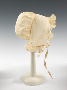 Poke bonnet, American, ca. 1830. Creator: Unknown