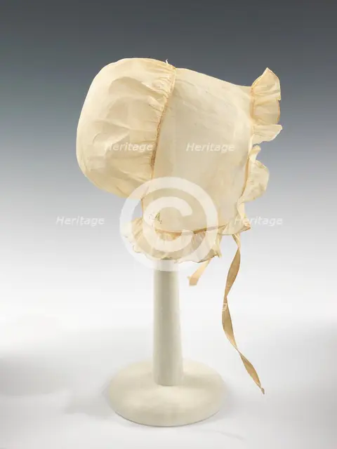 Poke bonnet, American, ca. 1830. Creator: Unknown.