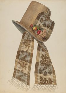 Poke Bonnet, c. 1935/1942. Creator: Irene Lawson