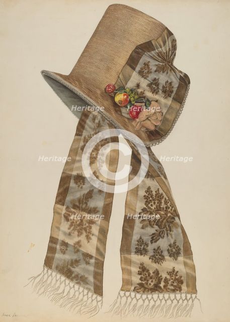 Poke Bonnet, c. 1935/1942. Creator: Irene Lawson.