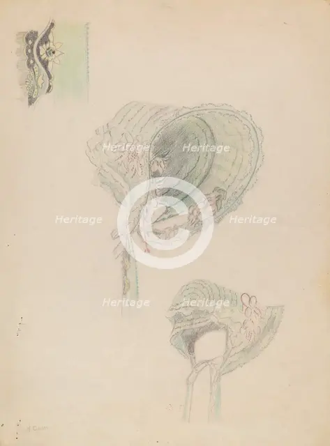 Poke Bonnet, c. 1936. Creator: Nancy Crimi.