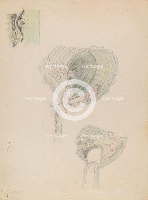 Poke Bonnet, c. 1936. Creator: Nancy Crimi.