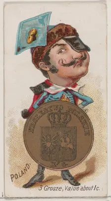 Poland, 3 Grosze, from the series Coins of All Nations (N72, variation 1) for Duke brand c..., 1889. Creator: Unknown