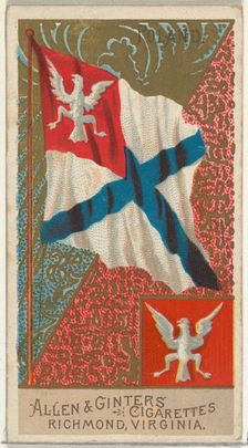 Poland, from Flags of All Nations, Series 2 (N10) for Allen & Ginter Cigarettes Brands, 1890. Creator: Allen & Ginter