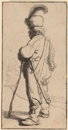 Polander Leaning on a Stick, c. 1632. Creator: Rembrandt Harmensz van Rijn