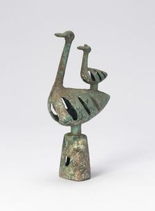 Pole Top with Double Bird-Shaped Bell (one of pair), 6th/4th century B.C. Creator: Unknown