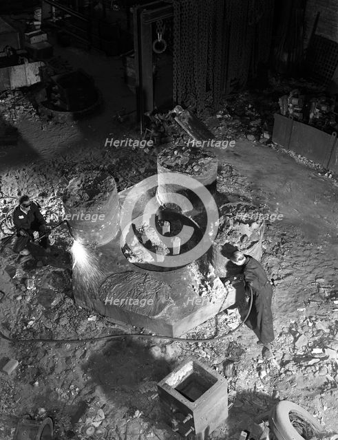 Pole magnet casting from above, Edgar Allen's steel foundry, Sheffield, South Yorkshire, 1963. Creator: Michael Walters.