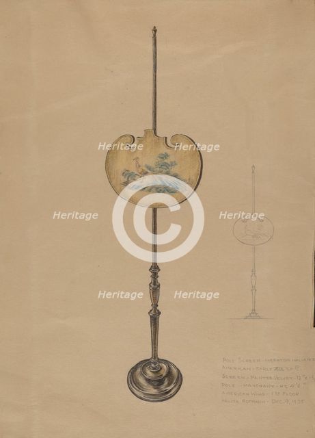 Pole Screen, 1935. Creator: Melita Hofmann.