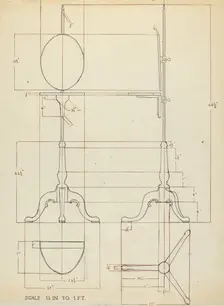 Pole Screen and Candlestand, 1935/1942. Creator: Elizabeth Curtis
