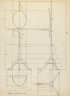 Pole Screen and Candlestand, 1935/1942. Creator: Elizabeth Curtis