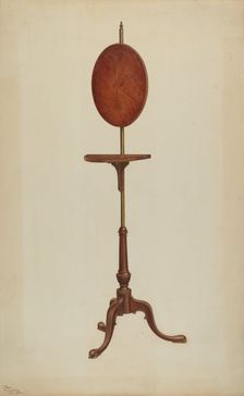 Pole Screen and Candlestand, 1940. Creator: Rolland Livingstone