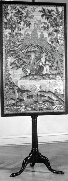 Pole Screen, England, 18th century. Creator: Unknown