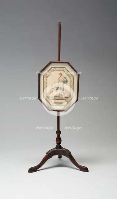 Pole Screen with Venus and Cupid, England, Late 18th century. Creator: Unknown.