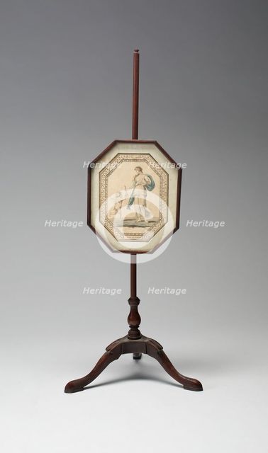 Pole Screen with Venus and Cupid, England, Late 18th century. Creator: Unknown.