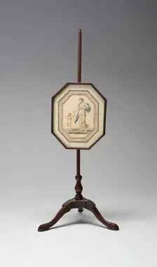 Pole Screen with Venus and Cupid, England, Late 18th century. Creator: Unknown