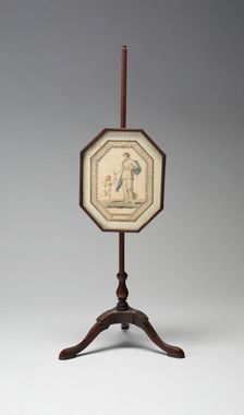 Pole Screen with Venus and Cupid, England, Late 18th century. Creator: Unknown