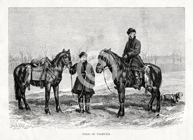 Poles of Volhynia, western Ukraine, 1879. Artist: Unknown