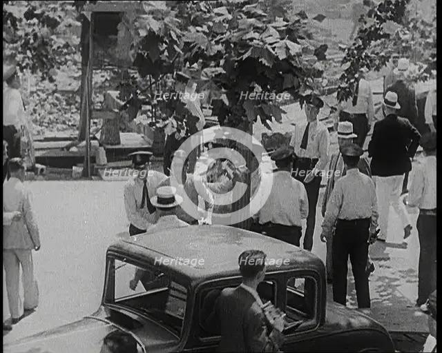 Police Officers Confronting Protesting Soldiers  To Disperse the Army Veterans, 1932. Creator: British Pathe Ltd.