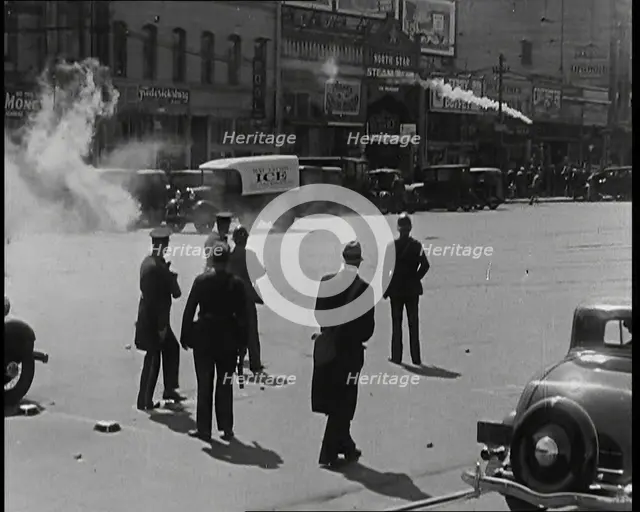 Police Clashing With Strikers, 1930s. Creator: British Pathe Ltd.