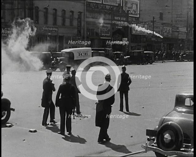 Police Clashing With Strikers, 1930s. Creator: British Pathe Ltd.