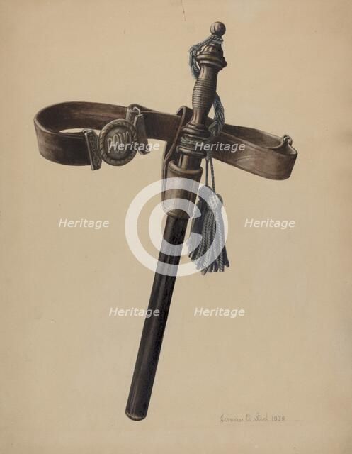 Police Club and Belt, 1939. Creator: Herman O. Stroh.