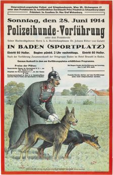 Police Dog Demonstration in Baden, 1914. Creator: Anonymous
