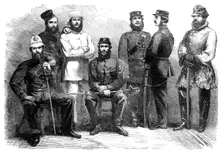 Police guard of the British Legation at Pekin, 1864. Creator: Frederick John Skill