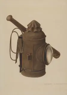 Police Lantern and Club, 1938. Creator: Alexander Anderson