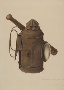 Police Lantern and Club, 1938. Creator: Alexander Anderson