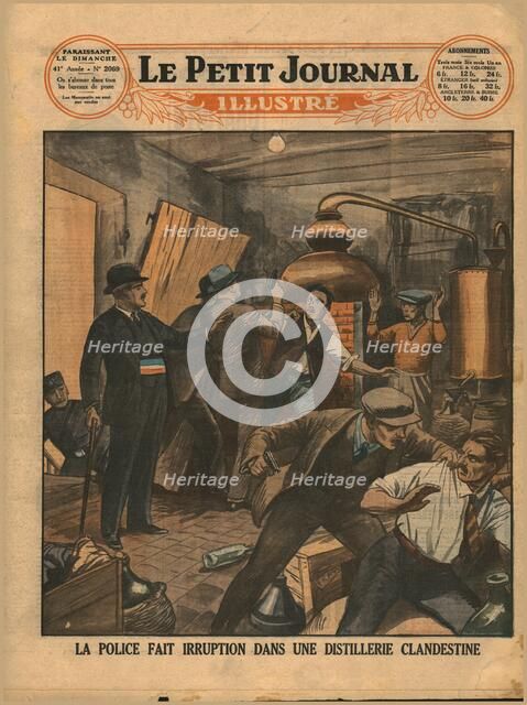 Police raid on an illicit distillery, 1930. Creator: Unknown.