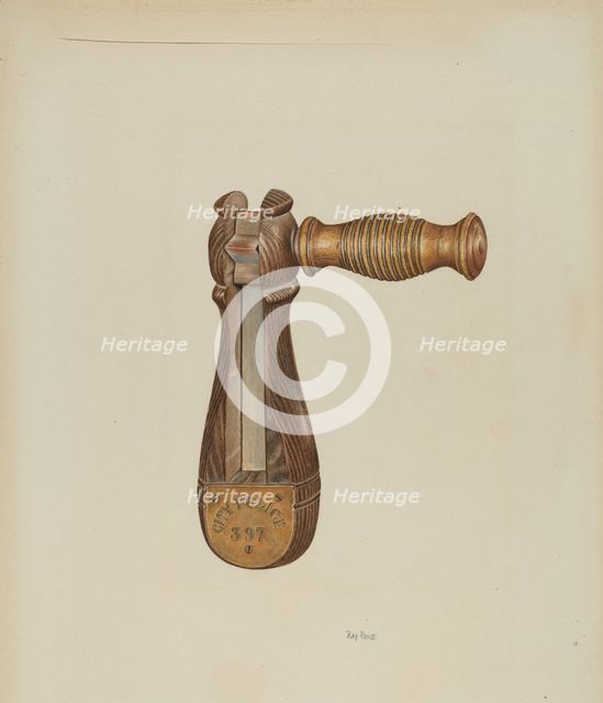 Police Rattle, c. 1938. Creator: Ray Price.