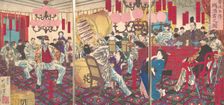 Police Superintendant's Party: A Gift of Food and Drink, September 1877. Creator: Tsukioka Yoshitoshi