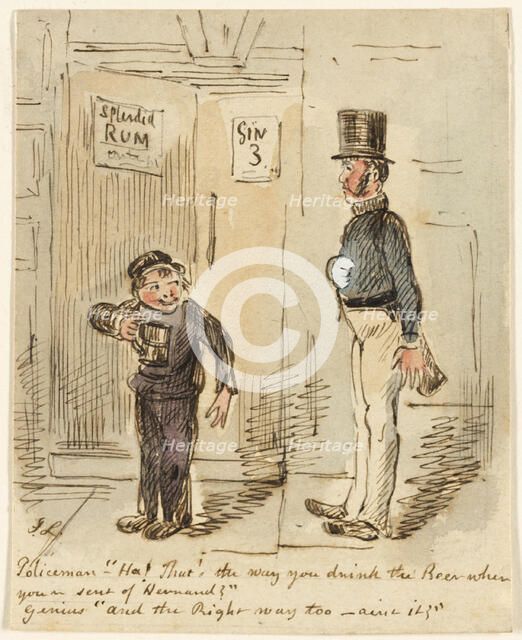 Policeman and Boy, n.d. Creator: John Leech.
