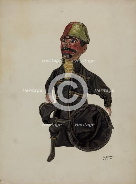 Policeman Hand Puppet, c. 1938. Creator: Florian Rokita.