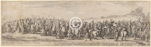 Polish Nobles, His Excellency the Ambassador, and His Carriage, 1633. Creator: Stefano della Bella.
